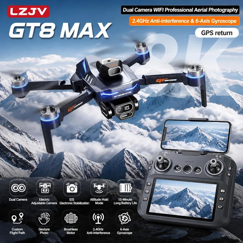 Drone Gps Module - GT8 Max Foldable Drone 8K HD