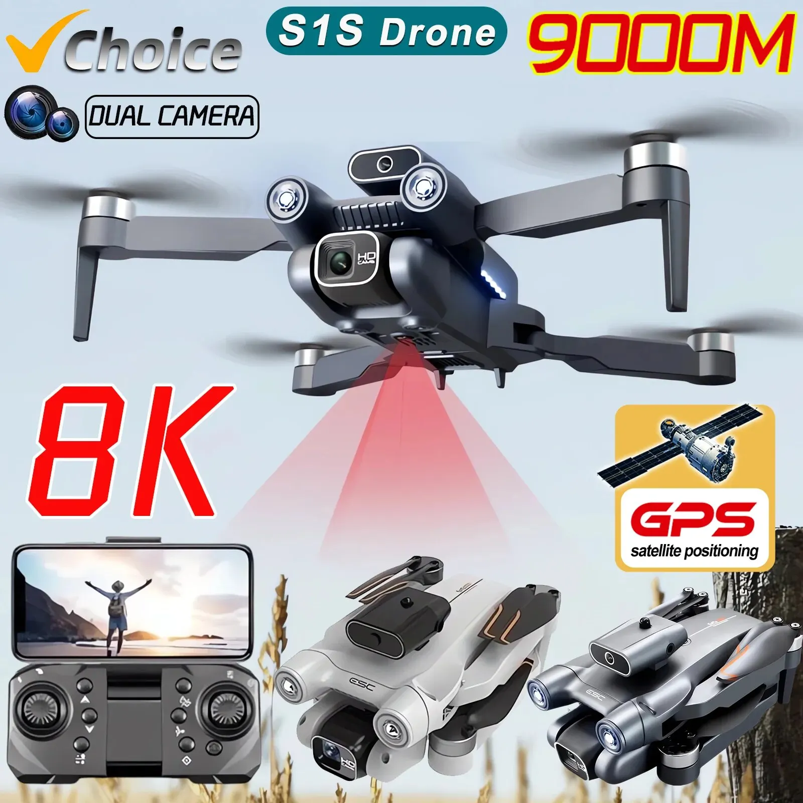 New S1S 5G GPS Drone Camera 8K - đánh giá và giá Drone Gps Mount