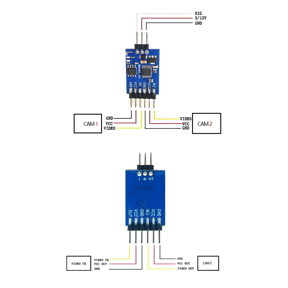 5.8G 3 Channel Video Switcher  - đánh giá và giá Drone Motor