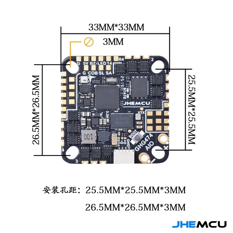 JHEMCU GHG474AIO 40A AIO Fligh - đánh giá và giá Betaflight Fc F4